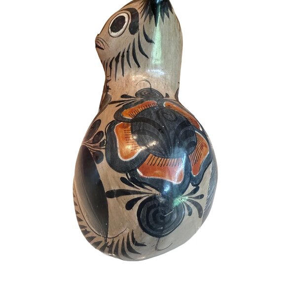 Vintage Mexican Tonala Pottery Cat‎ Hand Painted 5” x 5.5” - Picture 5 of 6
